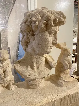 sculpture tête personne réalisé avec alphacam stone